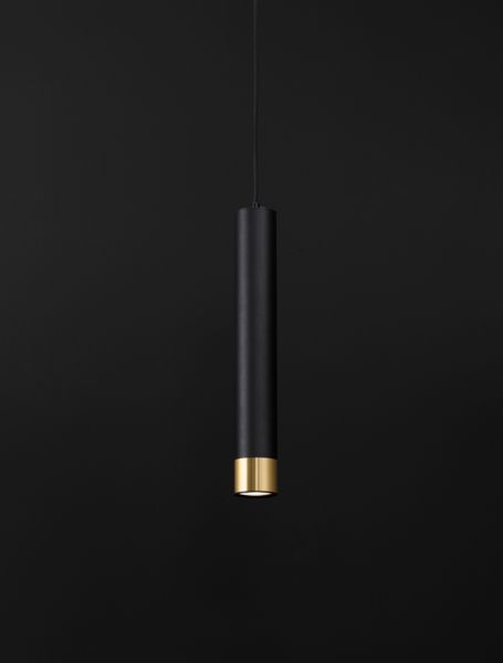 Nova Luce PICTO Pendelleuchte GU10 Schwarz-Gold 200x6cm dimmbar 9911530