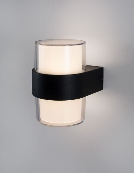 Nova Luce DARF LED Wandleuchte Schwarz 2x5W IP54 Warmweiss 9,5x10,5x13cm 9925666