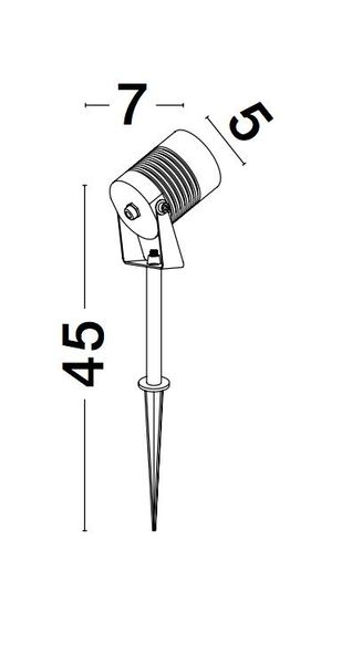 Nova Luce STAKE LED Spießleuchte Schwarz 5W IP65 Warmweiss 5x7x45cm 9971455
