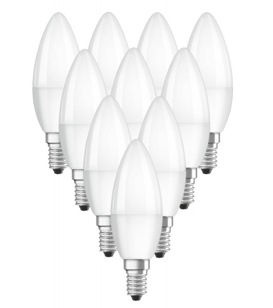 10er-Pack Osram LED Kerze Value Classic B 5.7W warmweiss E14 4052899326453 wie 40W10