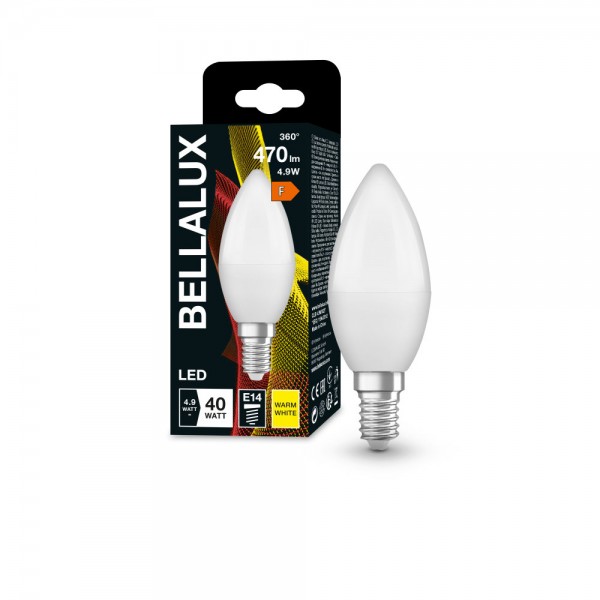 BELLALUX E14 LED Kerze 5W B40 matt warmweiss wie 40W