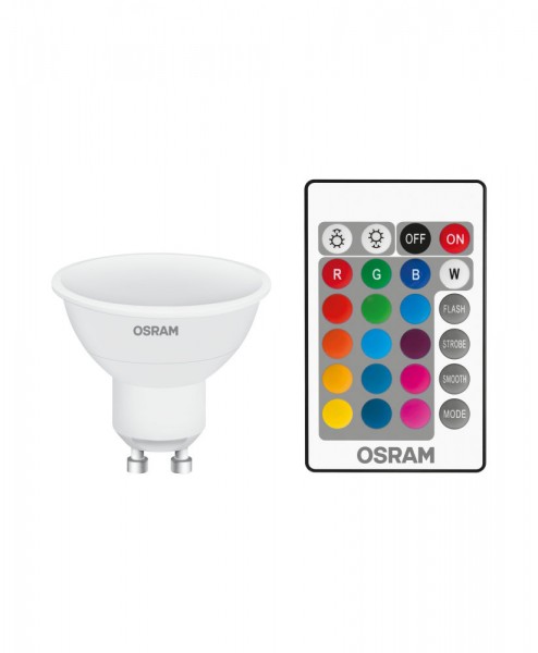 OSRAM RGBW + Fernbedienung GU10 / PAR16 LED Strahler 2,9W Dimmbar 120° CCT matt farbwechsel wie 25W