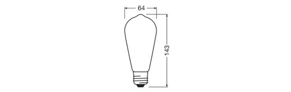 OSRAM LED Lampe E27 Edison Filament matt ST64 3.4W 470lm Warmweiss 2700K wie 40W 4099854565694