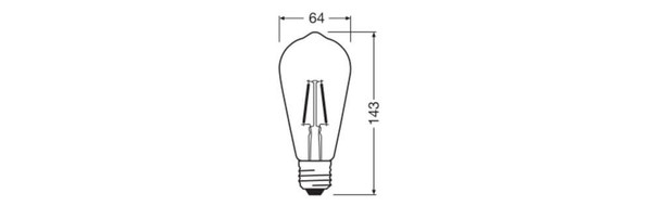 OSRAM LED Lampe E27 Edison Filament ST64 5.9W 806lm Neutralweiss 4000K wie 60W 4099854565762