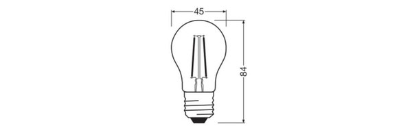 OSRAM LED Lampe E27 Classic Filament P40 3.4W 470lm Neutralweiss 4000K wie 40W 4099854569524