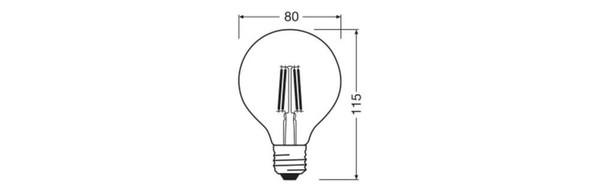 OSRAM LED Lampe E27 Globe Filament G80 7W 806lm Neutralweiss 4000K wie 60W 4099854570049