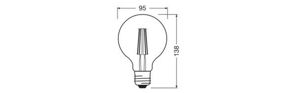 OSRAM LED Lampe E27 Globe Filament G95 7.5W 1055lm Neutralweiss 4000K wie 75W 4099854570261