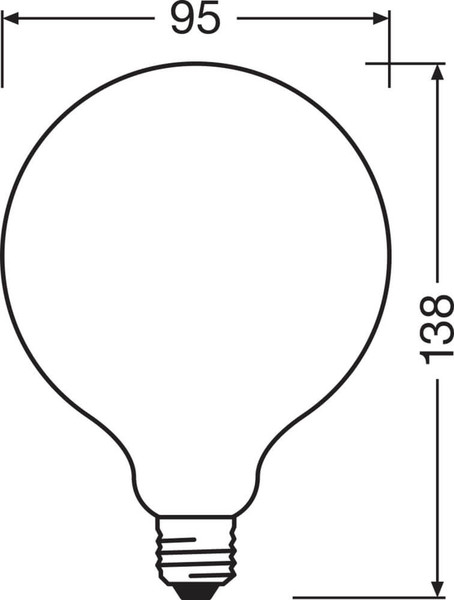 OSRAM LED Lampe E27 Globe Filament matt G95 7.5W 1055lm Neutralweiss 4000K wie 75W 4099854570308