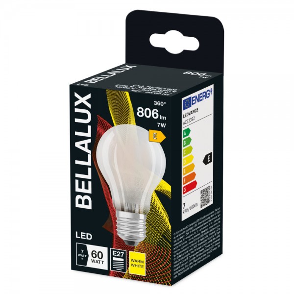 BELLALUX E27 LED Birne 7W A60 Filament matt warmweiss wie 60W
