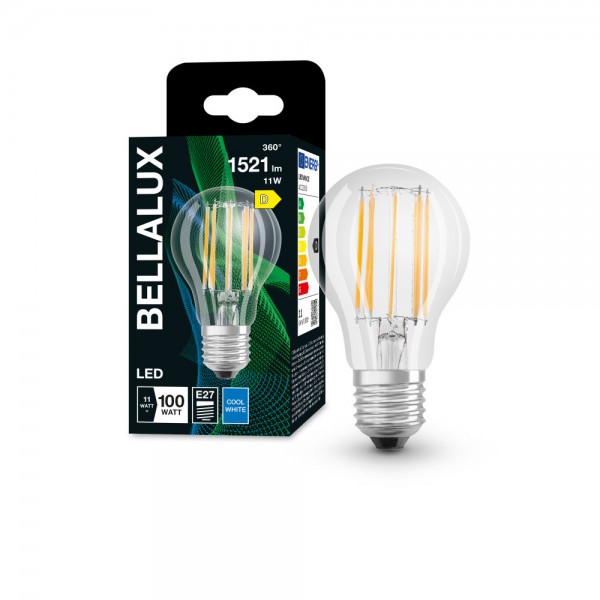 BELLALUX E27 LED Lampe 10W A100 Filament klar neutralweiss wie 100W