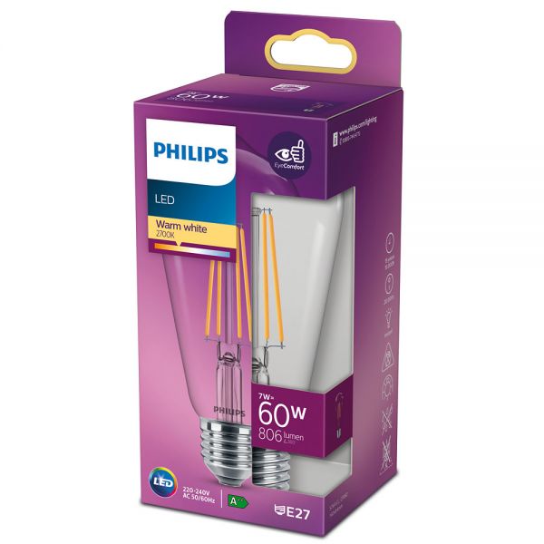 Philips LED Birne Classic 7W warmweiss E27 8718699763053