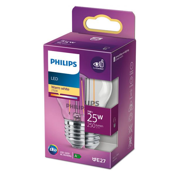 Philips E27 LED Tropfen Filament 2W 250Lm warmweiss 8718699763299