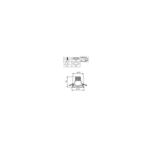 Philips LED Einbaustrahler LuxSpace Accent Performance Ø15,5cm 37,5W 5200lm Neutralweiss 4000K Weiß RS781B 8718699979485