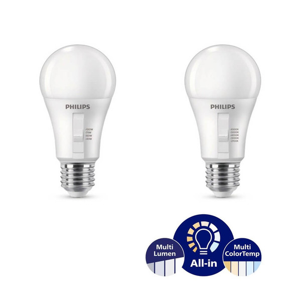 Philips LED Lampe E27 CorePro A60 matt 14W 1521lm warm-/neutral-/tageslichtweiss 2700/3000/4000/5000/6500K CCT dimmbar 8721103150592