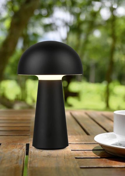 Reality Lennon LED Tischleuchte  2W ⌀13,6cm Schwarz IP44 warmweiss Touch