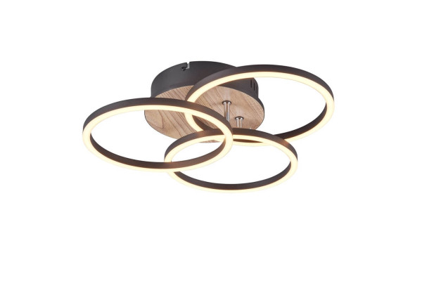 Reality Circle LED Deckenleuchte  27W dimmbar Holznachbildung CCT einstellbare Lichtfarbe Nachtlicht