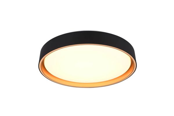 Reality Felis LED Deckenleuchte  24W ⌀40cm dimmbar Schwarz-Gold CCT einstellbare Lichtfarbe