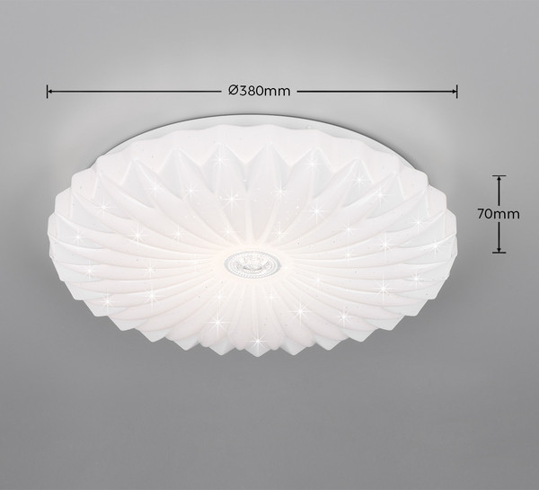 Reality R64791101 Ataris LED Deckenleuchte 18W ⌀38cm dimmbar Weiß CCT einstellbare Lichtfarbe Nachtlicht