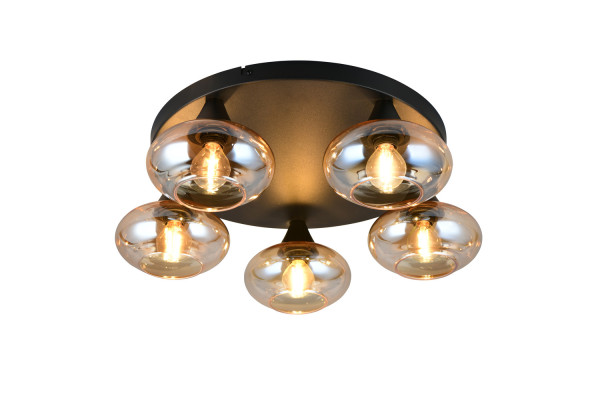 Reality R66645013 Divina E14 Deckenleuchte 5-fach ⌀49cm Amberfarbig