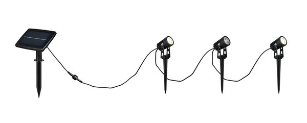 Reality R83256332 Obidos LED Strahler 3x0,5W Schwarz Matt IP44 neutralweiss
