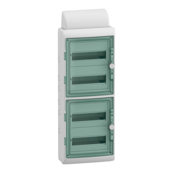 Schneider Electric 13988 Verteiler für Reiheneinbaugeräte, Mureva Feuchtraumverteilertechnik, 4x12 reihen, Steckklemmen