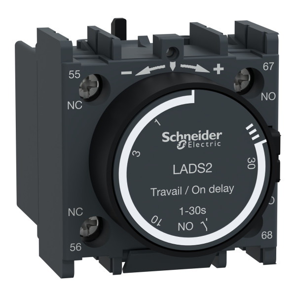 Schneider Electric LADS2 Zeitblock, anzugsverzögert, 1S+1Ö, 1,00-30,00s, Schraubanschluss