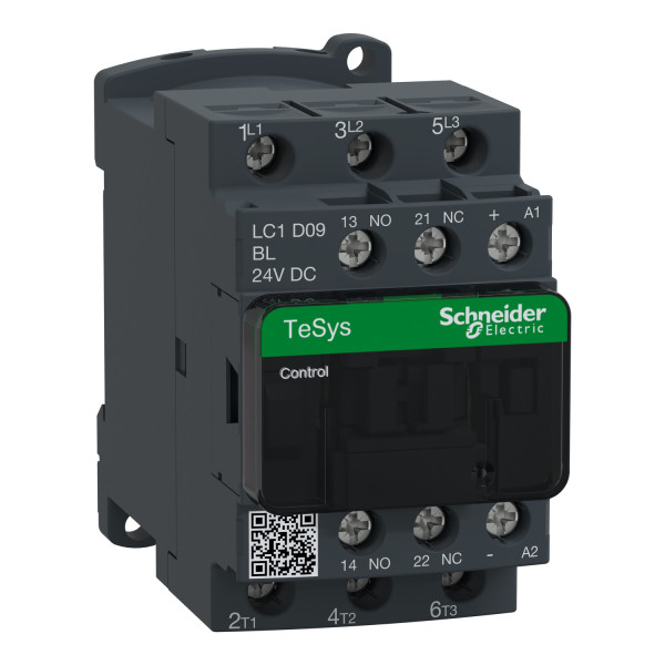 Schneider Electric LC1D09BL Leistungsschütz LC1D 3p, +1S+1Ö, 4 kW, 9 A, 400 V AC3, Spule 24 V DC