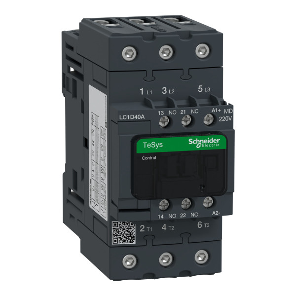 Schneider Electric LC1D40AMD Leistungsschütz LC1D 3p, +1S+1Ö, 18.5 kW, 40 A, 400 V AC3, Spule 220 V DC