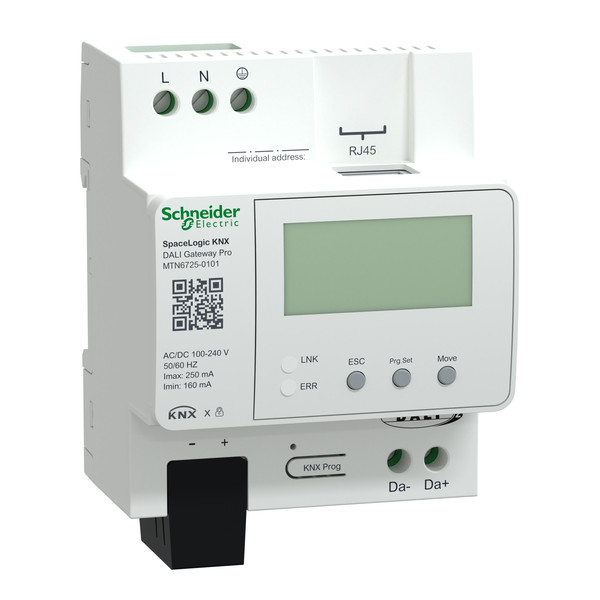 Schneider Electric MTN6725-0101 SpaceLogic KNX DALI Gateway Pro 1ch DALI 2.0