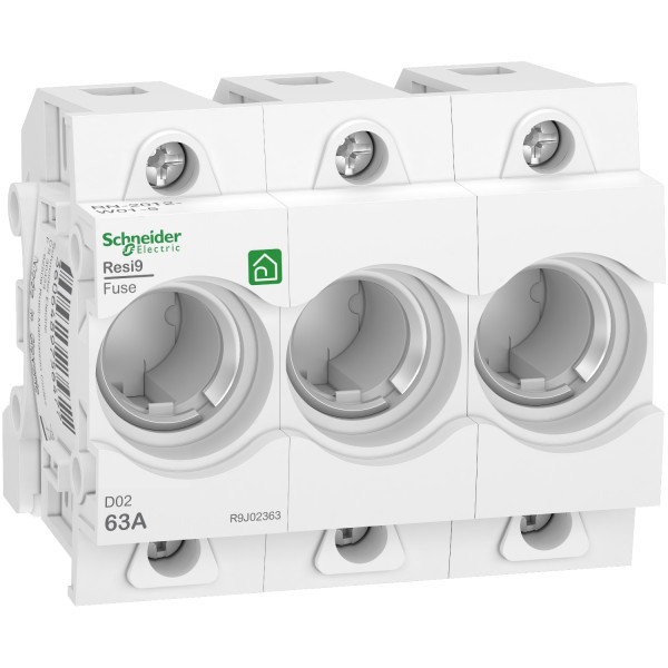 Schneider Electric R9J02363 Neozed Sicherungssockel D02, 3P, 63A, 400V, DIN-Schiene