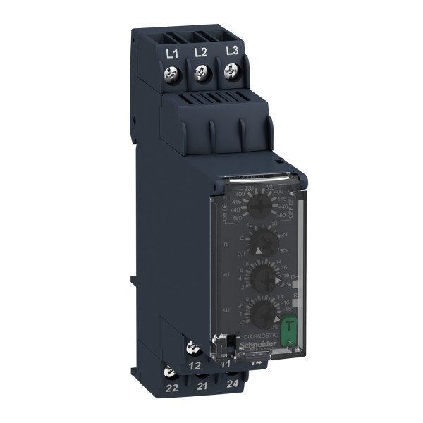 Schneider Electric RM22TR33 Netzüberwachung auf Phasenfolge, ausfall, Über-+Unterspannung, 380-480VAC