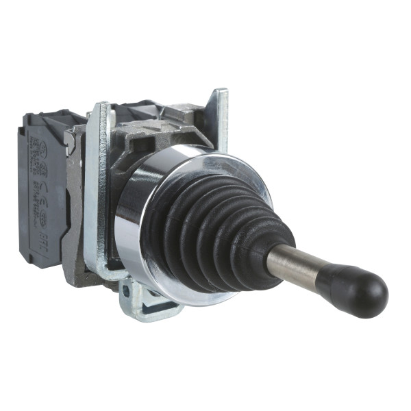 Schneider Electric XD4PA22 Joystick, Harmony XB4, Metall, 22mm, schwarz, 2 Richtungen, 1-stufig, tastend, mit Rückzug, 1S pro Richtung