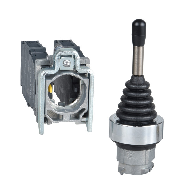 Schneider Electric XD4PA24 Joystick, Harmony XB4, Metall, 22mm, schwarz, 4 Richtungen, 1-stufig, tastend, mit Rückzug, 1S pro Richtung