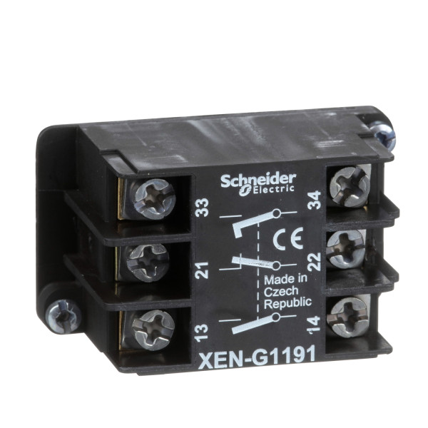 Schneider Electric XENG1191 Hilfsschalter ohne Sprungfunktion, 1Ö+2S, Fronteinbau