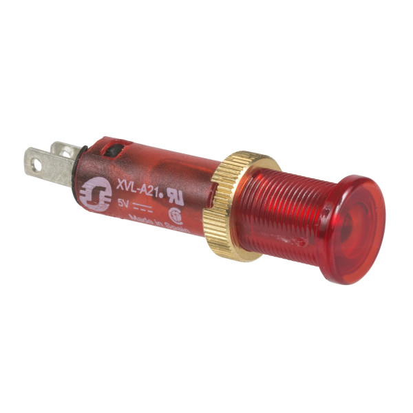 Schneider Electric XVLA244 Leuchtmelder, Harmony XVL, 8mm, rot, geschützte LED, 48V DC, Flachsteckanschluss