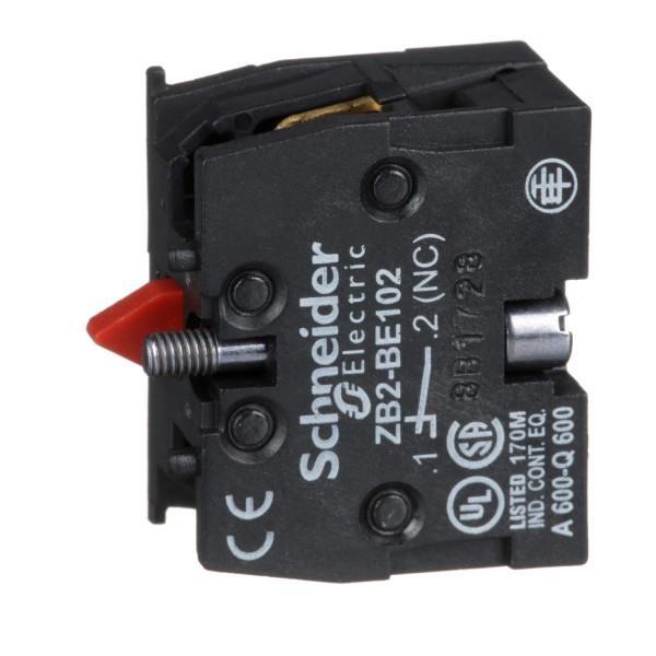 Schneider Electric ZB2BE102 Hilfsschalter ZB2, o. Rastung, 1Ö, ohne Sprungf., Frontmontage