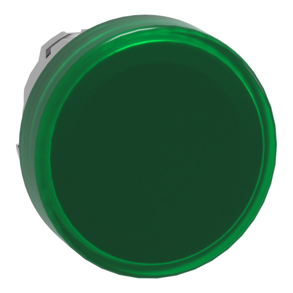 Schneider Electric ZB4BV033 Leuchtmelder, Frontelement, Harmony XB4, Metall, 22mm, grün, für universelle LED, glatte Kalotte