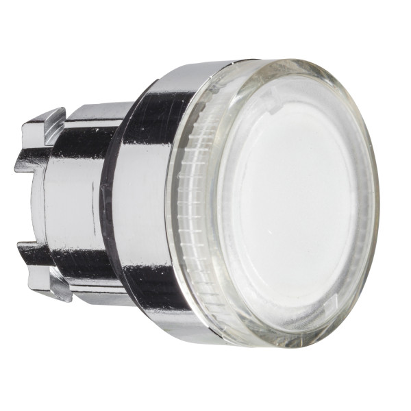 Schneider Electric ZB4BW37 Leuchtdrucktaster, Frontelement, Harmony XB4, Metall, 22mm, klar, unbeschriftet, tastend, glatte Kalotte, BA9s