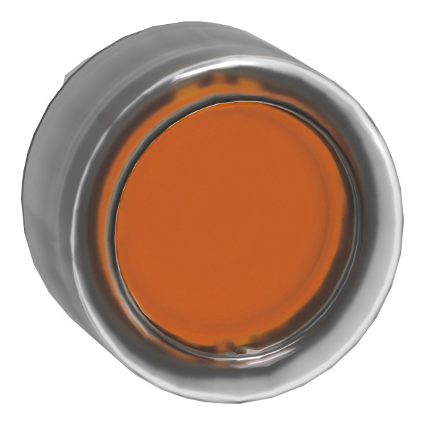 Schneider Electric ZB4BW553 Leuchtdrucktaster, Frontelement, Harmony XB4, Metall, 22mm, orange, tastend, mit Schutzkappe, für universelle LED