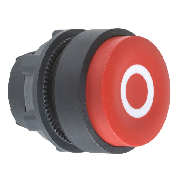 Schneider Electric ZB5AL432 Drucktaster, Frontelement, Harmony XB5, Kunststoff, 22mm, rot, vorstehend, beschriftet O, tastend