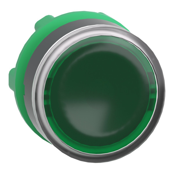 Schneider Electric ZB5AW333 Leuchtdrucktaster, Frontelement, Harmony XB5, Kunststoff, 22mm, grün, für universelle LED