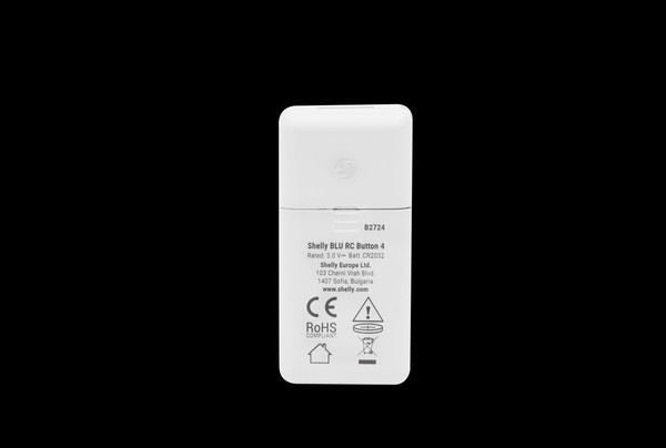 Shelly BLU RC Button 4 - 4-Fach Bluetooth Fernbedienung, 16 Aktionen