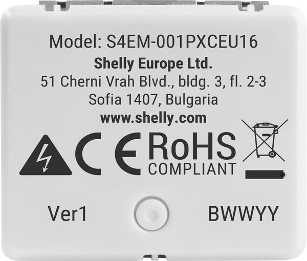 Shelly EM Mini Gen4 - Kompakter Energiemesser, Multiprotokoll/Matter, 1 Kanal WLAN, Zigbee, BT