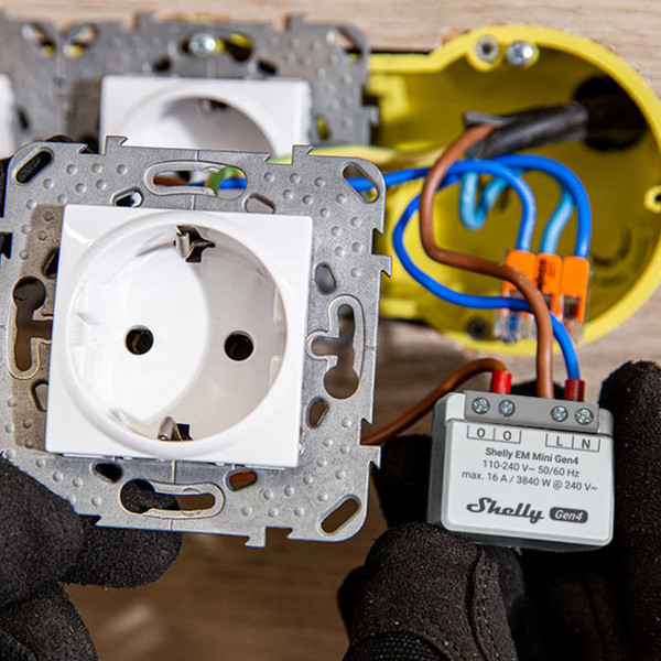 Shelly EM Mini Gen4 - Kompakter Energiemesser, Multiprotokoll/Matter, 1 Kanal WLAN, Zigbee, BT