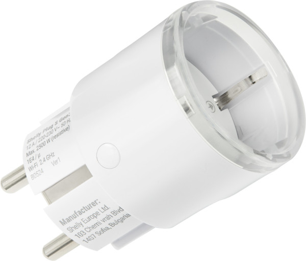 Shelly Plug S Gen3, Matter - Smarte Steckdose, Weiß, Zwischenstecker WLAND, BT, Matter