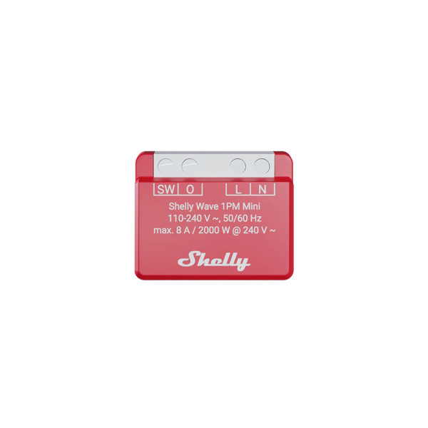 Shelly Wave 1PM Mini, Long Range - Kompakter Z-Wave Aktor mit Messfunktion