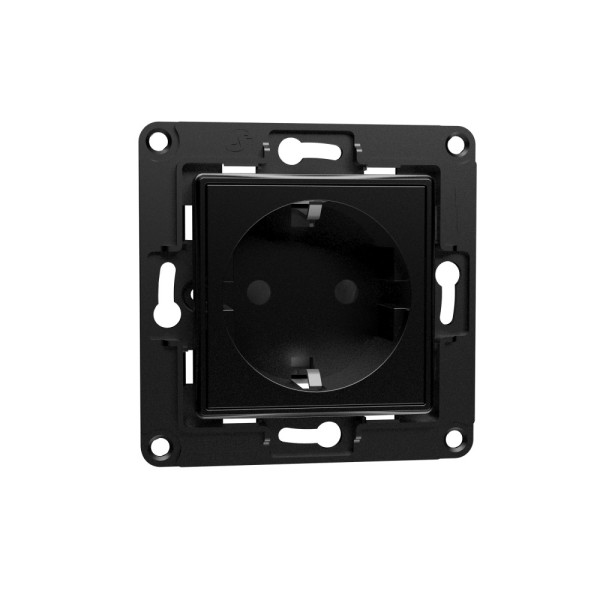 Shelly Wall Socket - Schutzkontakt-Steckdosen-Einsatz, Schwarz