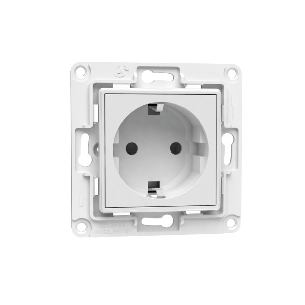 Shelly Wall Socket - Schutzkontakt-Steckdosen-Einsatz, Weiß