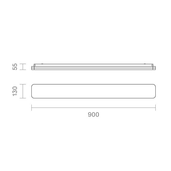 SIGOR LED Aufbauleuchte Plank 900mm silber dimmbar Deckenleuchte 32/24W 3000/4000K IP54 120° 2700/3500lm Steuerbare Lichtfarbe