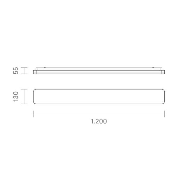 SIGOR LED Aufbauleuchte Plank 1200mm silber dimmbar Deckenleuchte 38/29W 3000/4000K IP54 120° 3200/4200lm Steuerbare Lichtfarbe